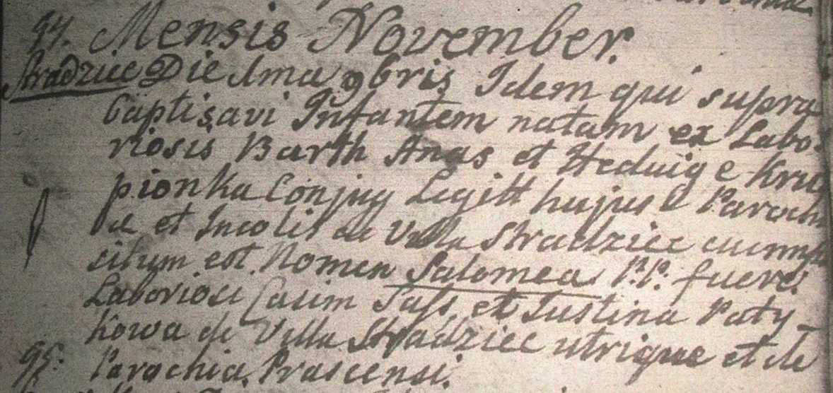Akt chrztu Salomei Anas