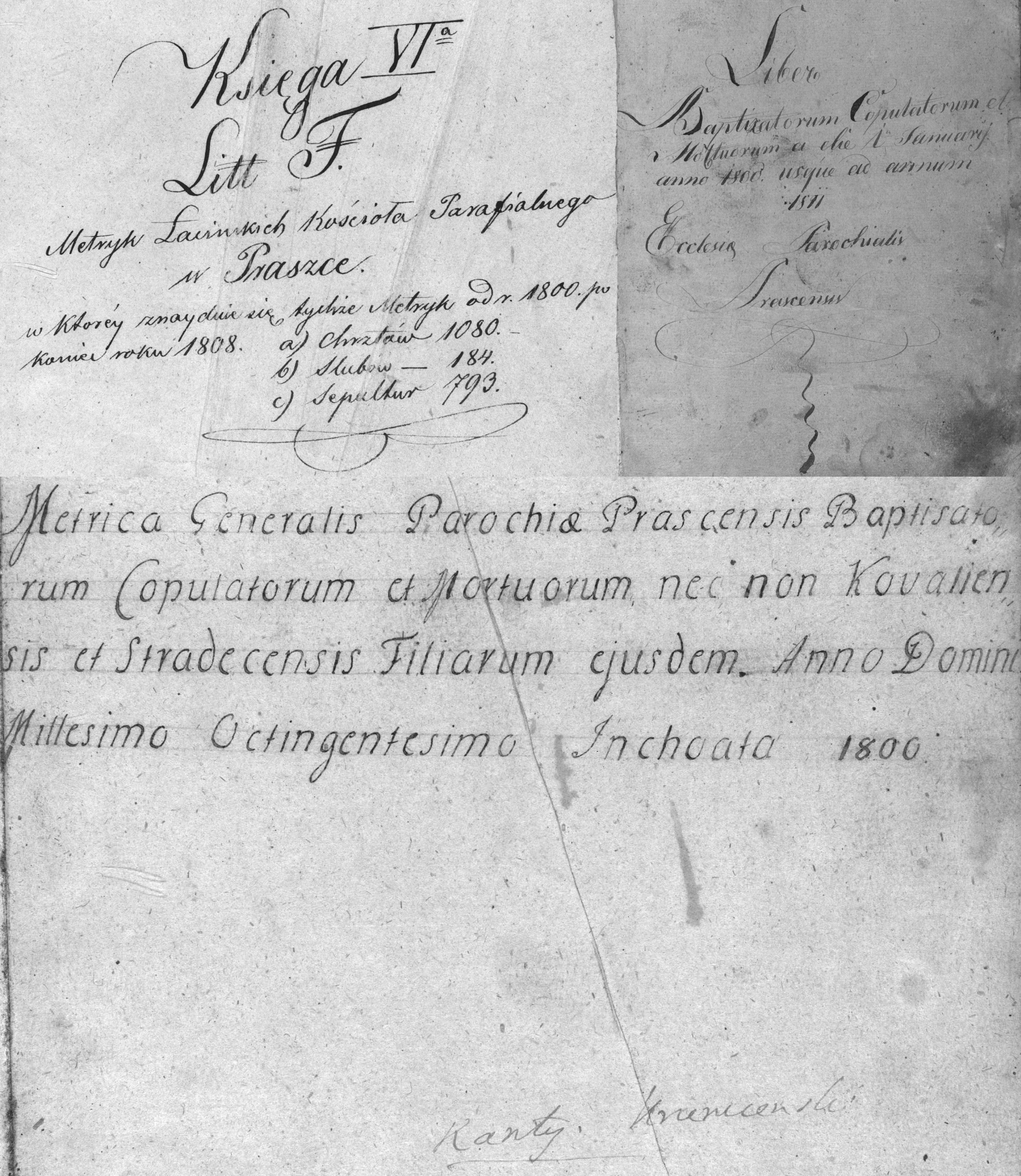 Liber baptisatorum, copulatorum et mortuorum ecclesiæ parochialis Prascensis 1800-1811