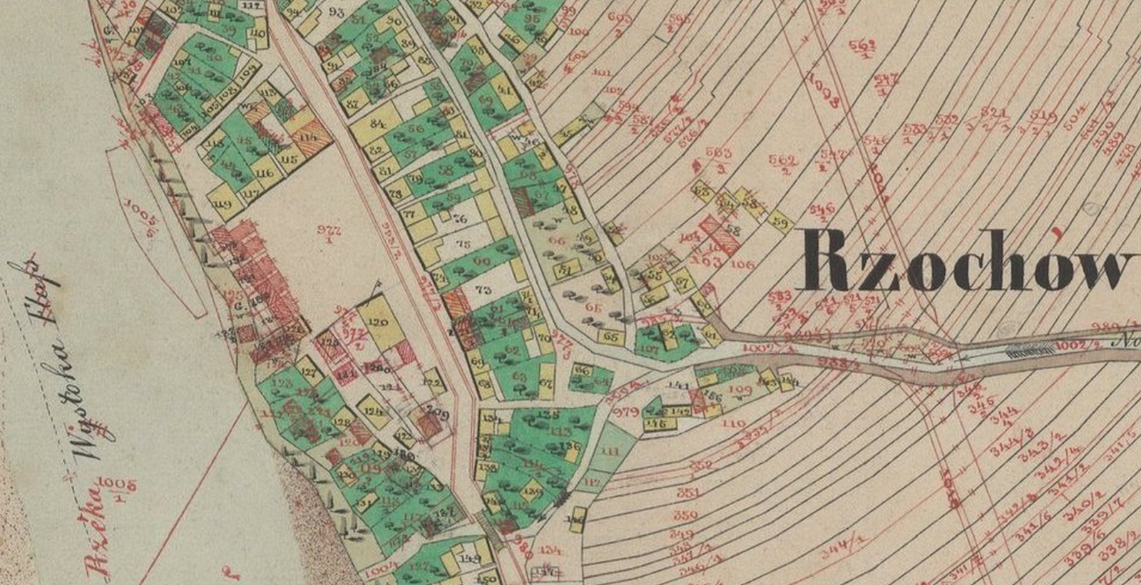 Markt Rzochów in Galizien Tarnower Kreis — 1850 [MR15501] (1850)