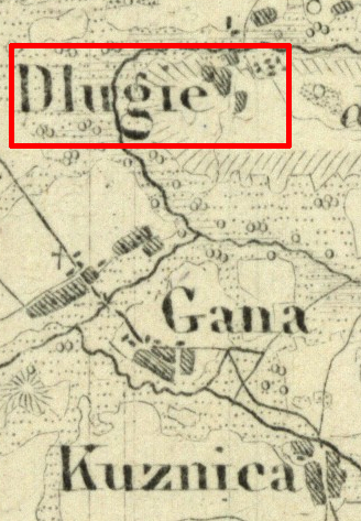 okolice Praszki na topograficznej karcie Królestwa Polskiego — Długie — 1839 »» 1843 [Praszka-MR11987] (1839 »» 1843)