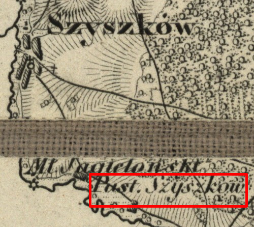 okolice Praszki na topograficznej karcie Królestwa Polskiego — pustkowie Szyszków — 1839 »» 1843 [Praszka-MR11987] (1839 »» 1843)