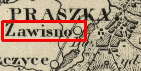okolice Praszki na topograficznej karcie Królestwa Polskiego — Zawisno — 1839 »» 1843 [Praszka-MR11987] (1839 »» 1843)