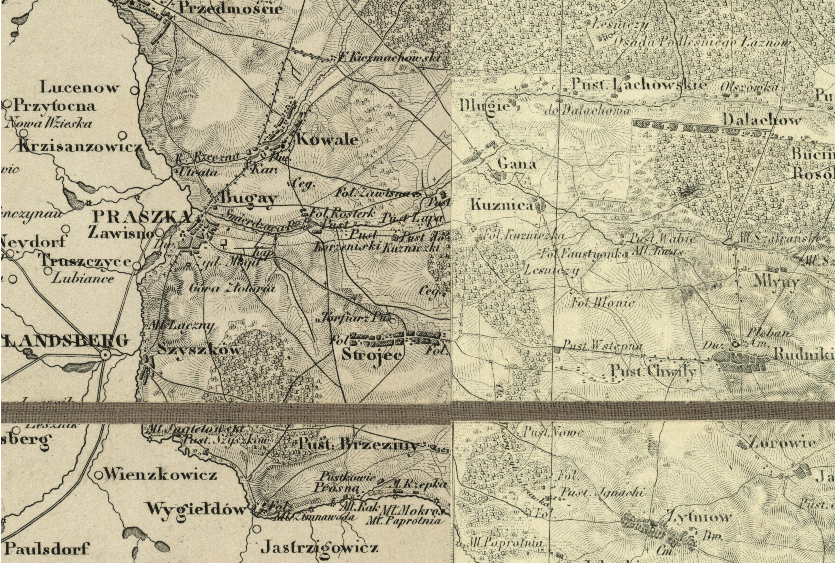 okolice Praszki na topograficznej karcie Królestwa Polskiego — 1839 »» 1843 [Praszka-MR11987] (1839 »» 1843)