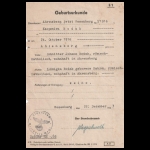 Geburtsurkunde für Kazimiera Rodak (1943) 22 DEC 1942 Wesenberg
